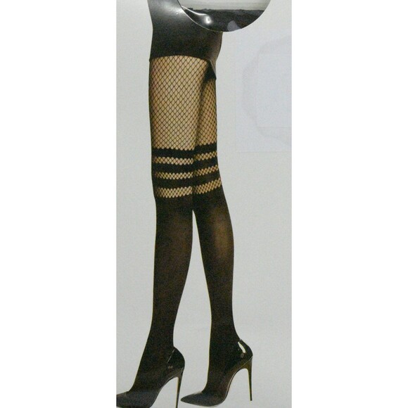 Ladies Fishnet Tights Stockings with Large Diamond Shape Black Fishnet Pantyhose - Picture 2 of 4